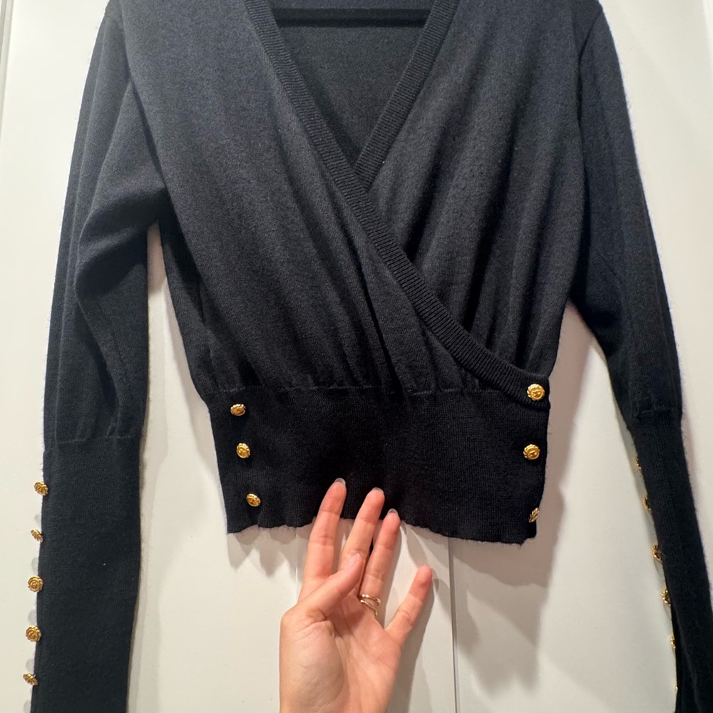 CHANEL Black Knit Sweater